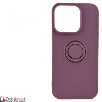 Silikoninis dėklas su žiedu - violetinis (Apple Iphone 16 Pro)